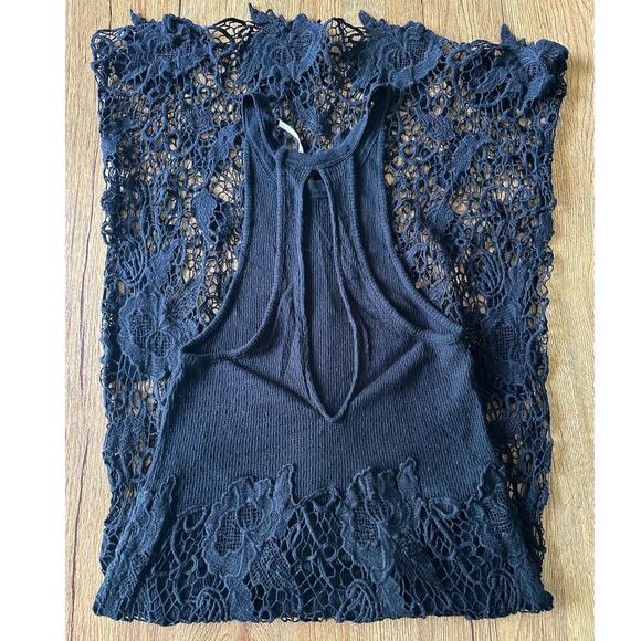 Free People Black Lace Nora Dress Size Small XSmall - Picture 2 of 8